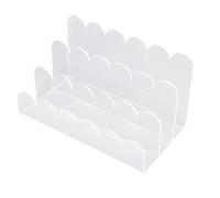 Hamwesh Organiseur de Courrier en Acrylique, Organiseur de Bureau Transparent à 3 Emplacements avec Design ondulé et Bords Lisses, Porte-lettres Vertical Transparent pour Bureau, Maison,