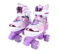 Hamwesh Patins à roulettes pour Enfants, Tailles Réglables avec Roues LED Clignotantes pour Filles et Garçons de 6 à 12 Roulements ABEC Matériau PU Triple Protection de la Cheville Sports (S)