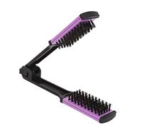 Hamwesh Peigne en Fer Plat, Conception à Ressort et Brosse à Lisser à Poignée Ergonomique, Double Fixation de Peigne avec Dos Creux pour des Styles de Cheveux Lissés et Raides