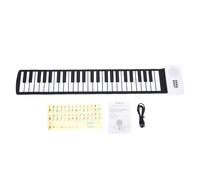 Hamwesh Piano à Clavier Enroulable, Piano électrique Portable Flexible 49 Touches, Clavier en Silicone Pliable avec Haut-parleur intégré 7 Tonalités 8 Chansons de Démonstration pour Débutants en