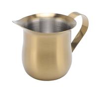 Hamwesh Pichet à Mousse de Lait, Tasse à Mousseur à Lait en Acier Inoxydable 304 au Design doré, Pichet à Cappuccino avec Bec Précis pour Machines à Expresso Latte Art, Utilisation dans un café à