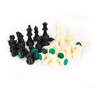 Hamwesh Pièces d'échecs, Jeu d'échecs de Tournoi Léger et Durable en Plastique écologique, Staunton Standard avec Coussinet Anti-Peluches pour Remplacement 'échiquier, Ensemble de 32 Pièces Non