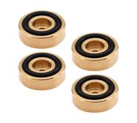 Hamwesh Pieds de Planche à Découper en Laiton, 4 Pièces Pieds de Planche Dorés, de Plateau D'affichage, Surélevés avec Tampons Antidérapants en Caoutchouc, Vis (30 * 10mm)