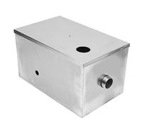 Hamwesh Piège à Graisse, Filtration à 3 Niveaux, Grande capacité, Débit de 4 GPM, Entrée Latérale, Piège à Graisse Commercial, Intercepteur de en Acier Inoxydable avec Panier Filtrant Amovible pour le