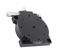 Hamwesh Plate-forme à Déplacement Manuel, Platine Linéaire à Axes R, Diamètre de Table de 60 Mm, Alliage d'aluminium, Entraînement Micrométrique, Réglage Grossier 360 Degrés, avec Réglage Fin, pour