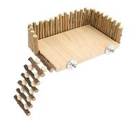 Hamwesh Plate-Forme d'escalade pour Hamster, Aire de Jeux en Bois pour Animaux de Compagnie, Maison en Rondins en Bois avec échelle d'escalade et Clôture de sécurité pour Souris, Hamster Nain,