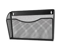 Hamwesh Pochette Murale en Maille avec Support en Fer en Arc et (BLACK) | Organisateur de courrier suspendu pour bureau, salle de ortoir, porte-revues mural, porte-documents au format lettre