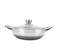 Hamwesh Poêle à Frire Antiadhésive, Poêle en Acier Inoxydable 316 avec Design en Nid d'abeille pour Tables de Cuisson à Induction et Cuisinières Gaz, Cuisson Saine, Facile Nettoyer, Couvercle (30cm)