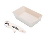 Hamwesh Poêle Tamagoyaki, Poêle à Omelette Japonaise avec Revêtement en Céramique Antiadhésif, Carrée avec Poignée Amovible Résistante à la Chaleur pour Cuisinière électrique à Induction à Gaz (Beige)