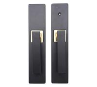Hamwesh Poignée de Porte d'entrée, Ensemble Complet de Serrure de Porte Avant à Levier Réversible outon de Extérieure avec Plaque Renforcée épaissie, Grand Bouton Solide pour Chambres à