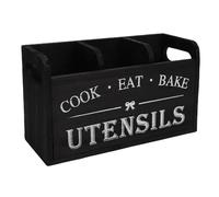 Hamwesh Porte-couverts en Bois, 3 Compartiments, Pot de Comptoir pour