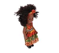 Hamwesh Poupées Noires, Mini Poupée Ethnique aux Cheveux Afro de 14 Pouces, Poupées Noires pour Filles de 6 à 12 Ans avec des Vêtements Interchangeables et un Matériau en Plastique Souple Sûr pour les