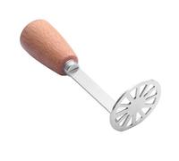 Hamwesh Presse-purée, Presse-purée en Acier Inoxydable 304 avec Poignée Ergonomique en Bois et Corps Lisse, Outil de Cuisine pour Haricots, Légumes, Fruits, Viande D'avocat (Recherche sur la pomme
