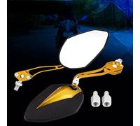 Hamwesh Rétroviseurs de Moto, Vue Latérale Anti-éblouissement avec Boulon de Joint Entièrement Réglable, Ajustement Universel pour la Plupart des Motos et Scooters (YELLOW)