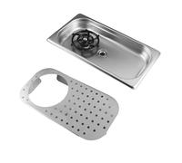 Hamwesh Rinceuse de Pichet, Laveuse de Tasse de Rinçage Automatique à Haute Pression à 360 Degrés, Rinceuse de Verre Commerciale en Acier Inoxydable avec 2 Tuyaux d'eau et étagère pour la Cuisine à