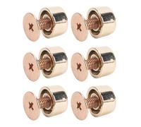Hamwesh Rivets Plats Goujons en Métal, 20 Ensembles de Rivets de 8 Mm et Vis de 6 Mm Ensemble de Vis à en Alliage Robuste, Boucle de Rivet en Métal avec 20 Paires d'attaches pour la Réparation de