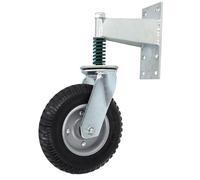 Hamwesh Roue de Portail Robuste de 8 Pouces, capacité de 600 Lb, Acier au Carbone et Caoutchouc Robustes, Revêtement en Poudre Noire, Rotation à 360 Degrés, pour Portails en Bois et en Métal, avec