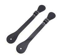 Hamwesh Sangles d'éperons, Sangles de Bottes de Longueur Réglable de 22 Cm, d'éperons Occidentales avec Cuir Synthétique et pour Cavaliers, Cowboys, Hommes et Femmes (Black)