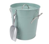 Hamwesh Seau à Glace, Conception à Poignée Ronde, Seau à Glace en Tôle Galvanisée de Grande capacité avec Couvercle et Pelle à pour Bar, Restaurant, Fête d'anniversaire, Fête à la Piscine, Mariage,