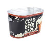 Hamwesh Seau à Glace, Cuve à Boisson Métallique avec Poignée pour le Bar à la Maison Refroidissement à la Bière Champagne à Vin Picnif (Bière froide ici petit type)