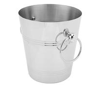 Hamwesh Seau à Glace, Cuve de Boissons en Acier Inoxydable avec Poignées pour le Bar à Bar, Boisson à Vin pour Usage Intérieur en Plein Air (Taille de Silver S)