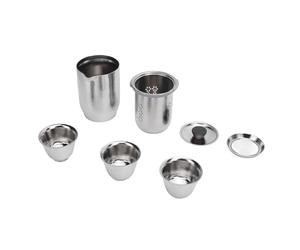 Hamwesh Service à thé de Voyage, Service à thé Empilable en Titane Pur Ti isolé Double Couche de 300 Ml, à Portable avec Filtre intégré et Tasses pour le Travail, l'école, les Voyages, le Bureau,