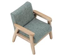 Hamwesh Sofa de Maison de Poupée, 1:12 Scale Wooden Miniature Arm Chaise avec Conception de Tissu pour Décoration de Salon de la Maison de Poupée (Gris Vert)
