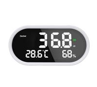 Hamwesh Sonomètre, Moniteur d'humidité de la Température Sonore 3 en 1 DB ± 1,5 DB Précision Décibelmètre, Sonomètre avec Batterie Rechargeable USB 24 Heures pour Salle de Classe, Studio, Maison,