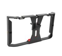 Hamwesh Stabilisateur de Téléphone, Cardan de stabilité à Double Main pour Smartphone, Plate-Forme en Aluminium Réglable avec Ports de Griffe Froide pour l'enregistrement Vidéo de Maquillage en