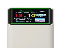 Hamwesh Station Météo, Horloge Numérique WiFi de 1,54 Pouces, luminosité Réglable, Thermomètre Intérieur, Moniteur de Température et d'humidité avec Animation GIF Personnalisable pour le Bureau à