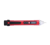 Hamwesh Stylo de Test électrique Numérique avec écran LCD et Fonction Lampe de Poche pour Usage Domestique et Professionnel - Stylo de Test Rouge + Noir pour Détection de Tension (rouge et noir)
