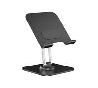 Hamwesh Support de Tablette Rotatif à 360°, en Alliage d'aluminium, Pliable et réglable en Angle, avec Patin antidérapant en Silicone intégré, idéal pour la Maison et Le Bureau (Black)