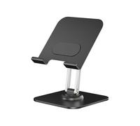 Hamwesh Support de Tablette, Support de Tablette Portable Pliable Réglable en Alliage d'aluminium, de Téléphone pour Bureau avec Base Rotative à 360° Coussinets en Silicone Antidérapants pour Une