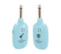 Hamwesh Système de Guitare sans Fil 2,4 G, émetteur-récepteur Audio sans Fil Rechargeable, Kit de Micros Latence Plug and Play pour Guitare électrique/acoustique, Violon Basse (Version florale bleue)