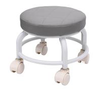 Hamwesh Tabouret Roulant, Pivotant à 360 Degrés, Rembourrage en Cuir PU Souple, Tabouret Pivotant avec roulettes, Repose-Pieds Bas avec Quatre Roues Robustes pour la Maison, Le Bureau, Le Garage, Le