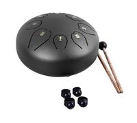 Hamwesh Tambour de la Langue en Acier, 6 Pouces 8 Note Instrument de Percussion avec Maillets de Tambour et Sac de Transport pour la Méditation Music Performance (BLACK)