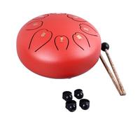 Hamwesh Tambour de la Langue en Acier, 6 Pouces 8 Note Instrument de Percussion avec Maillets de Tambour et Sac de Transport pour la Méditation Music Performance (rouge)