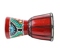 Hamwesh Tambour Djembe Bongo Sculpté, 7,9 Pouces, Coque en Bois Massif, | Instrument de percussion à main africaine, motif sculpté multicolore, son net, pratique du rythme portable, soulagement du