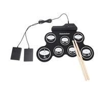 Hamwesh Tambour électronique, Rouleau à Main Portable Pliable en Silicone USB avec Métronome intégré Double Sortie pour Débutants et Enfants, Pratique du Jazz