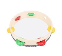 Hamwesh Tambourin, 6/8 Pouces à Main avec Jingles Métalliques et Cadre en Bois de Hêtre pour Adultes Enfants église Fête KTV Instrument d'éducation Musicale (8 pouces)