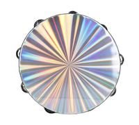 Hamwesh Tambourin, 8 Pouces 10 Pouces Double Rangée Jingle Clear Crisp Sound Tambourin d'église Tambour à Main avec Bois de Bouleau en Métal pour Danser, Prier, Rassembler (10)
