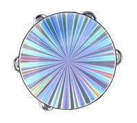Hamwesh Tambourin, 8 Pouces 10 Pouces Double Rangée Jingle Clear Crisp Sound Tambourin d'église Tambour à Main avec Bois de Bouleau en Métal pour Danser, Prier, Rassembler (8)