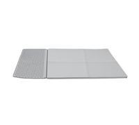 Hamwesh Tapis à café en Silicone, Protecteur de Comptoir Antidérapant à Double Section avec Bords Surélevés et Poignée Texturée, Tapis de Séchage de Vaisselle pour Cafetière, (GRAY)
