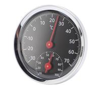 Hamwesh Thermomètre Hygromètre Rond, Mécanique sans Fil, Moniteur de Température et d'humidité, Cadran en Aluminium, Lecture Facile avec Détection Automatique pour Réfrigérateur de Table Murale