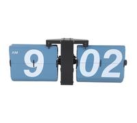 Hamwesh Tourne Numérique vers Le Bas de l'horloge, PVC à Batterie PVC en Acier Inoxydable Mécanique Rétrospérée Minimaliste Auto Clock de Bureau pour Décoration de Bureau à Domicile (Noir et Bleu)