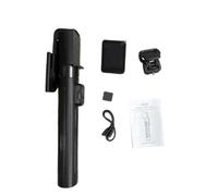 Hamwesh Trépied pour Téléphone, écran de Moniteur sans Fil de 2,4 Pouces, Vue en Direct 1080P, Double Télécommande BT, Tête Pivotante à 360 °, Extensible de 0,3 à 1,7 M, Perche à Selfie pour
