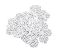 Hamwesh Trombones Rose, 50 Pièces Trombones en Forme de Rose avec Boîte Transparente pour l'organisation des Fichiers Scolaires de Bureau (WHITE)