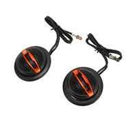 Hamwesh Tweeter de Voiture, 150W 2 Canaux, 4 Ohm, 80-22kHz, Noir | Paire de haut-parleurs à dôme, dôme souple, ABS en fer métallique, condensateur intégré, pour les systèmes audio,
