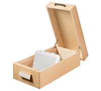 HAN 1006, boîte à fiches en bois DIN A6 horiz., pour 1.500 fiches, fond métallique/séparateur, bois naturel