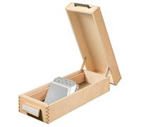 HAN 1007, boîte à fiches en bois DIN A7 horiz., pour 1.500 fiches, fond métallique/séparateur, bois naturel